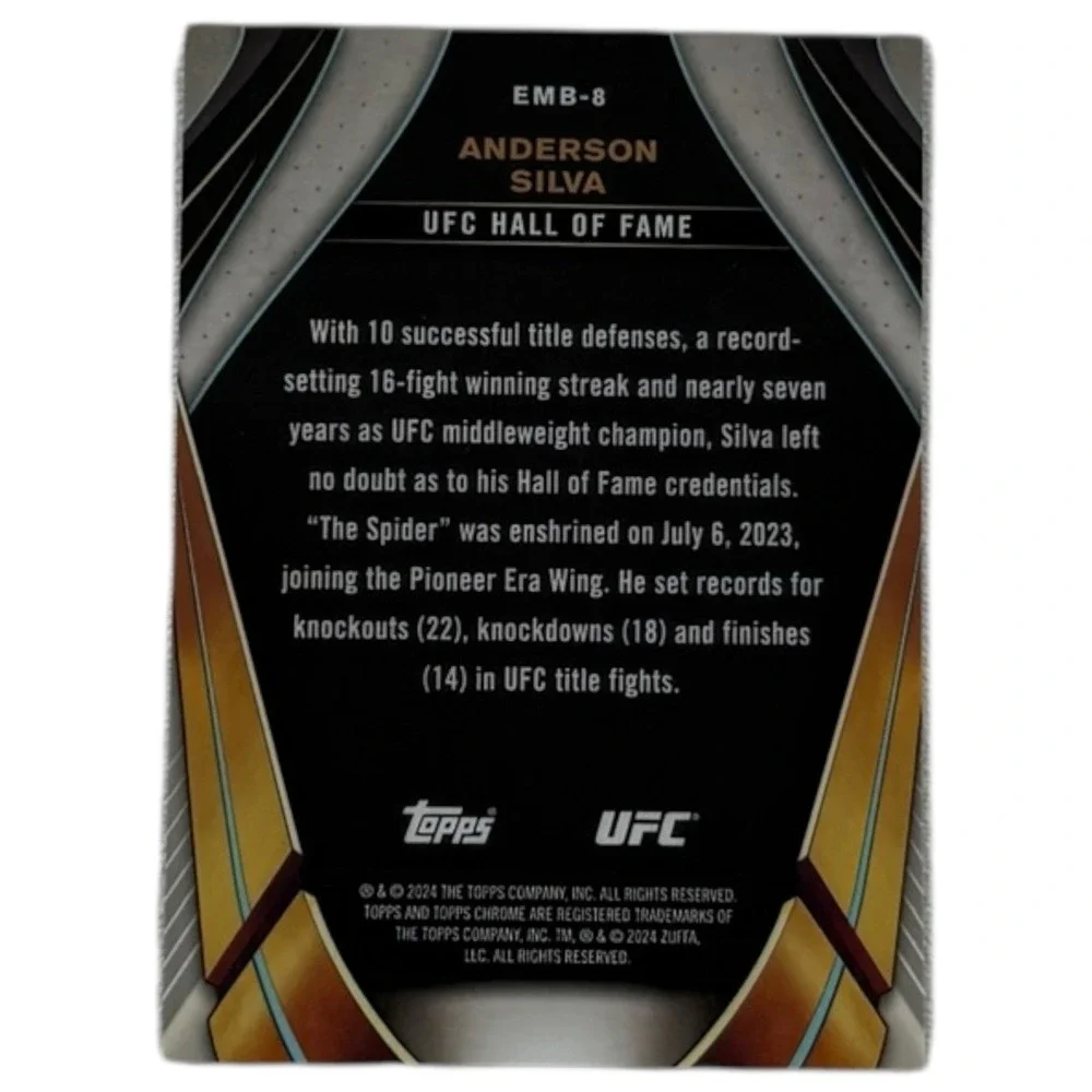 2024 Topps Chrome UFC #EMB-8 Anderson Silva Hall of‎ Fame